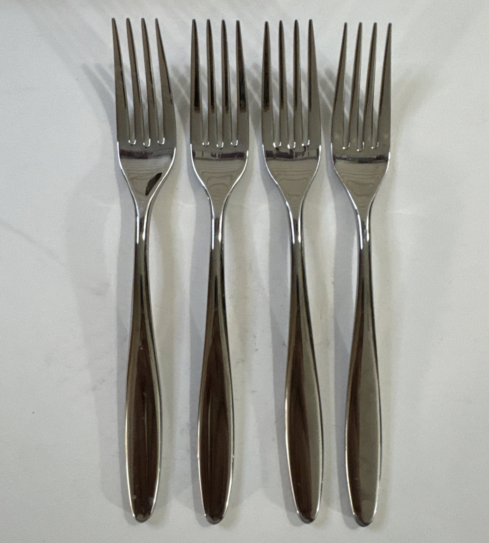 4 Gourmet Settings GS Ellipse 18/10 Stainless Salad Forks 7.5”